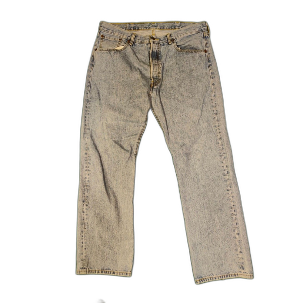 Levi's 501 Older 2010's button fly denim jeans size 38 straight fit blank tab